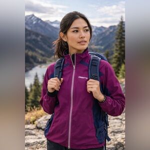 Craft Magenta Softshell Jacket Womens L Purple Running Cycling Athletic